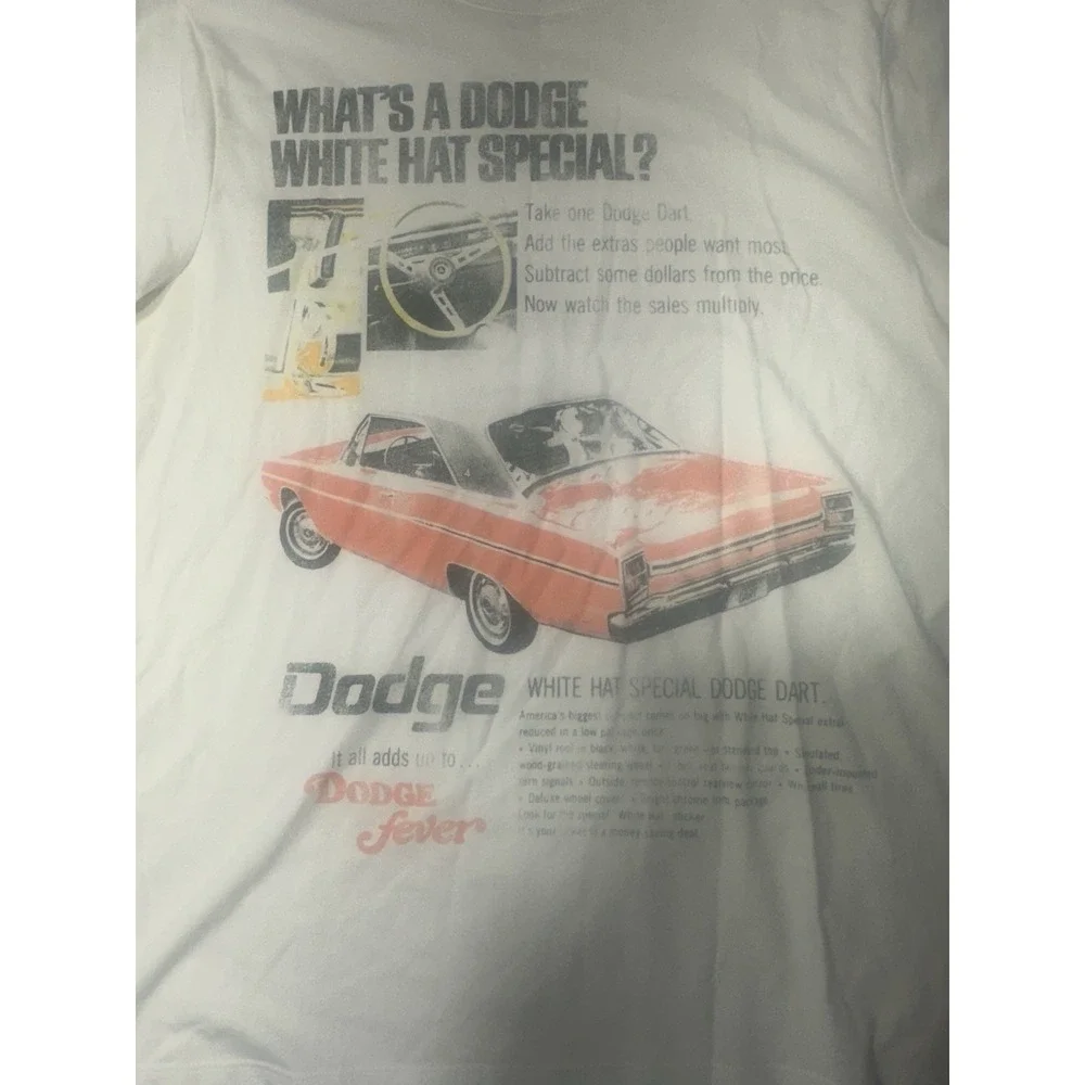 Goodfellow & Co Dodge Dart White Hat Special Graphic T-Shirt Men's White L - Picture 2 of 4